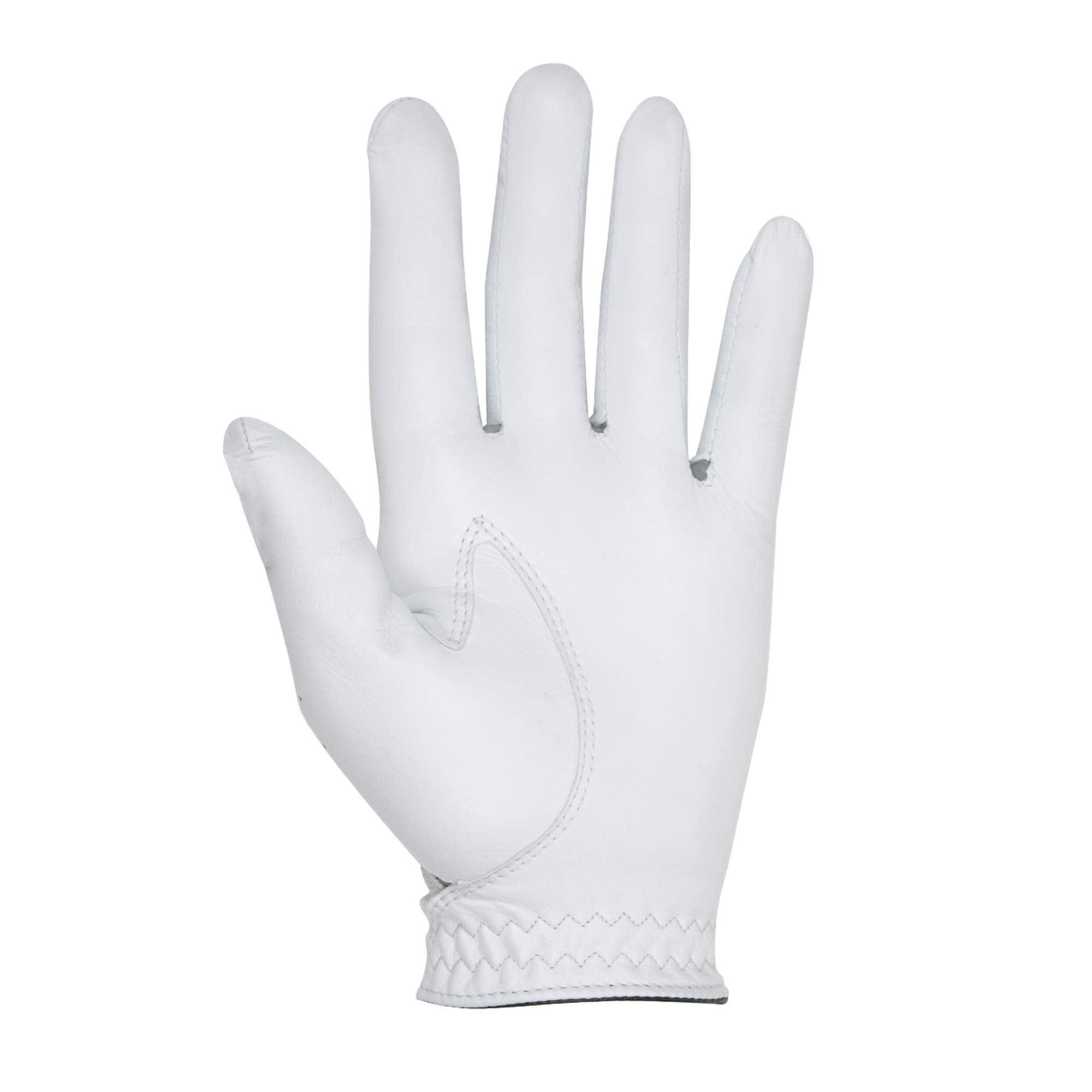 FootJoy HyperFLX palm close-up highlighting Cabretta leather grip benefit