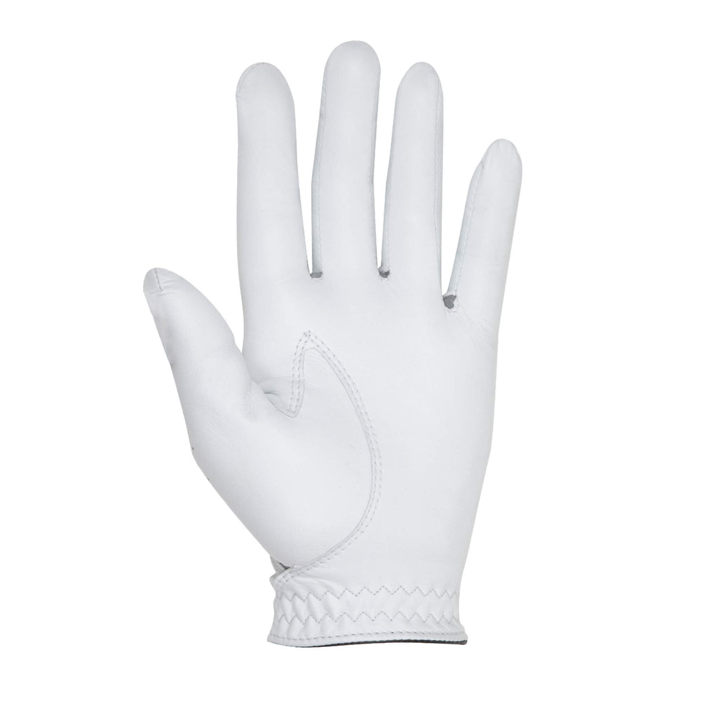 FootJoy HyperFLX palm close-up highlighting Cabretta leather grip benefit