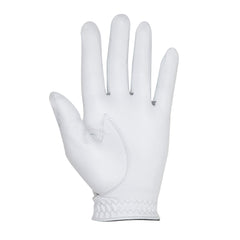 FootJoy HyperFLX palm close-up highlighting Cabretta leather grip benefit