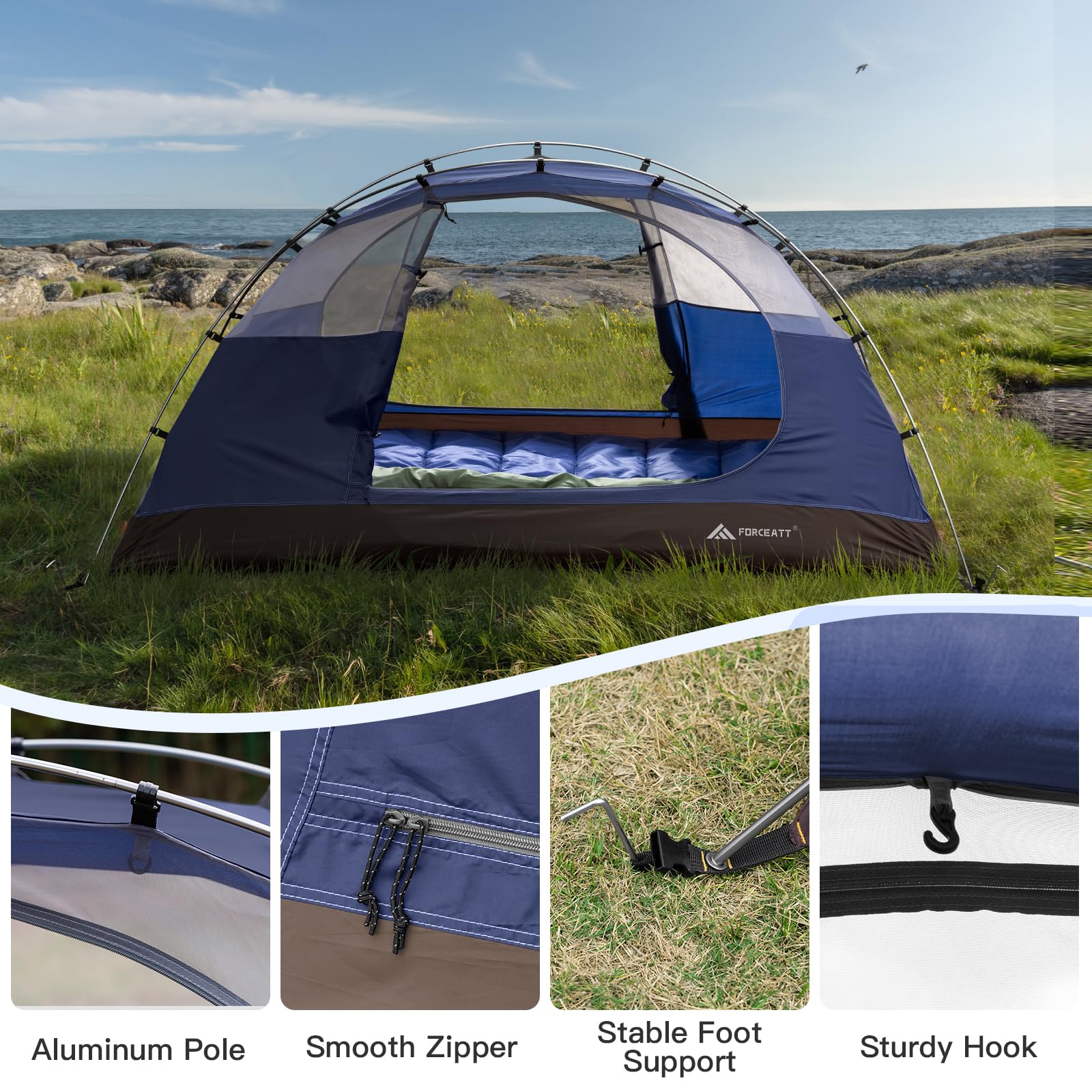Forceatt rainfly close-up showing PU coating and waterproof protection