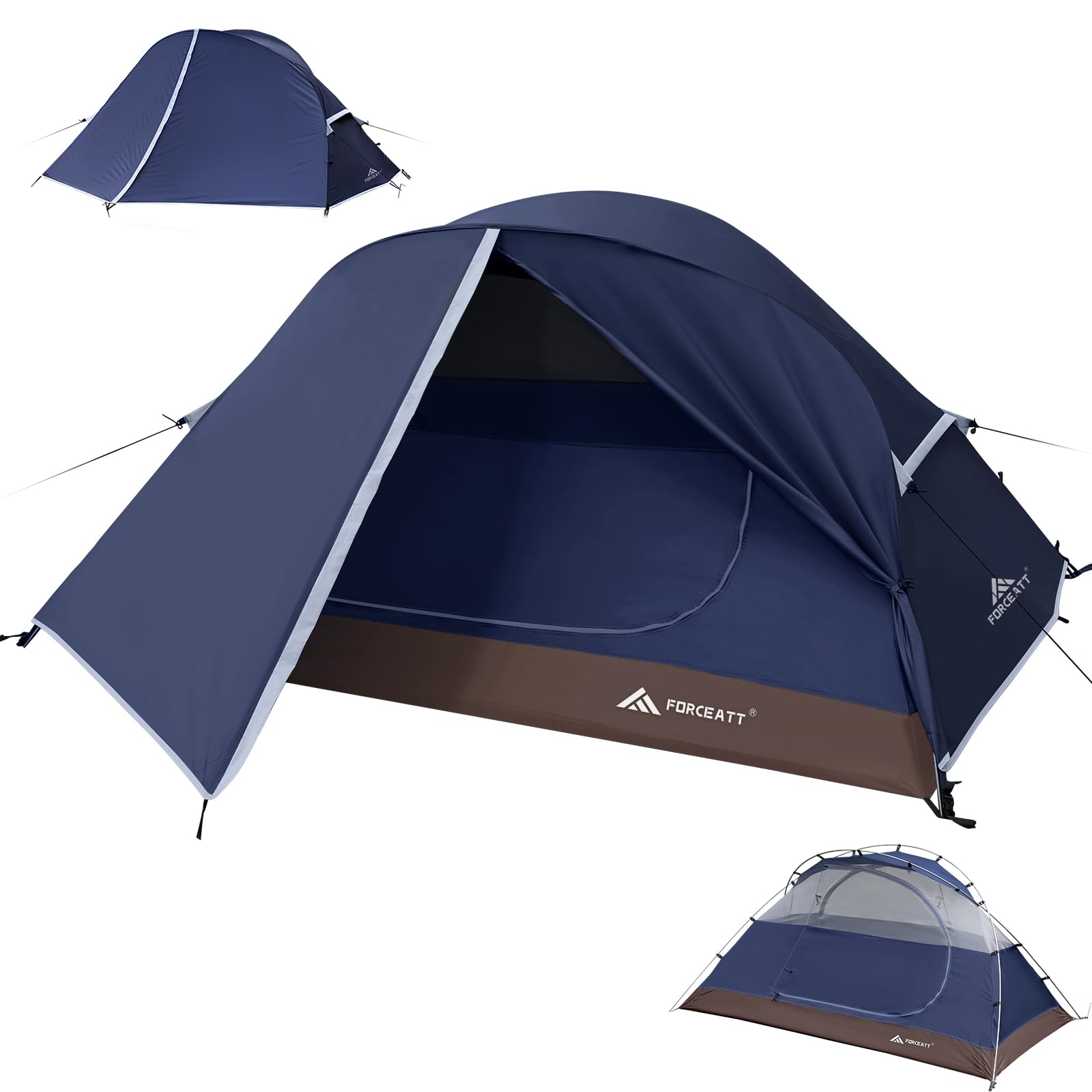 Forceatt tent front view showing doorway and vestibule for easy access