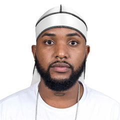 ForceWave durag worn by model brushing 360 waves, illustrates pattern formation benefit