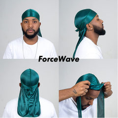 ForceWave durag long 43 inch tail detail for secure ties and even compression