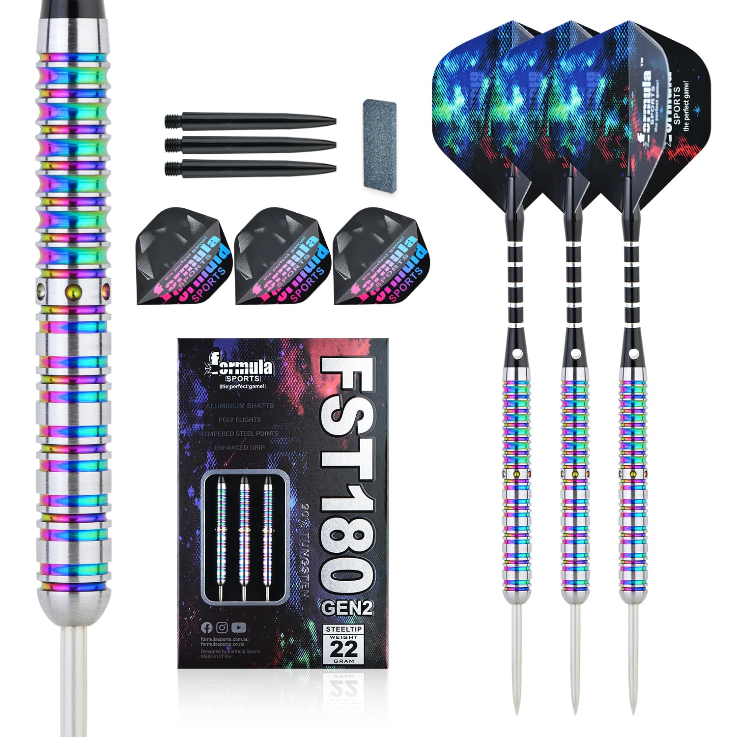 Formula Sports barrel close-up revealing 90% tungsten grooves for superior grip and accuracy