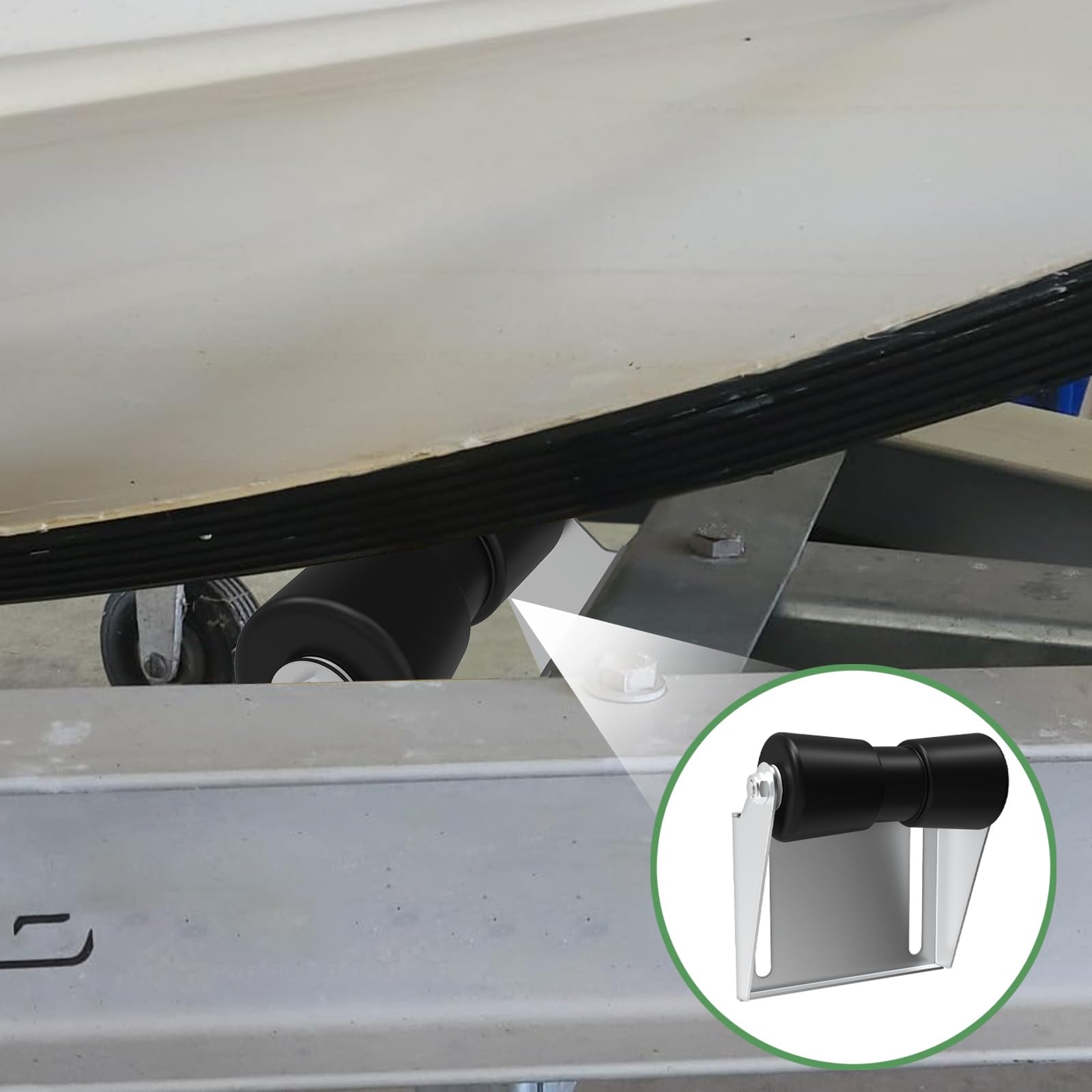 FOROIRON lifestyle image of boat launch with roller in place enabling safer loading