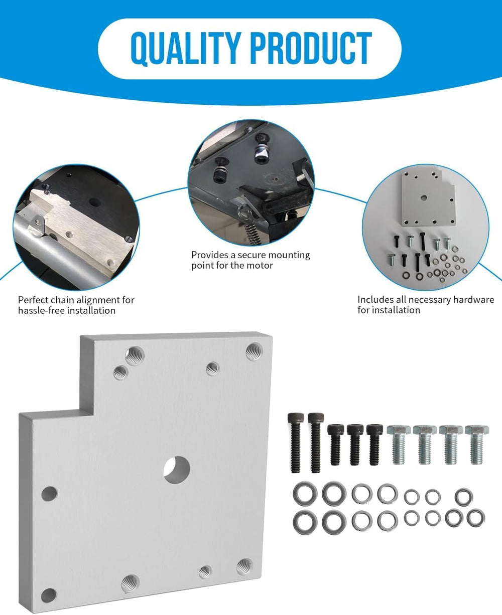 Foruly adapter plate with MY1020 motor mounted demonstrating secure mounting benefit
