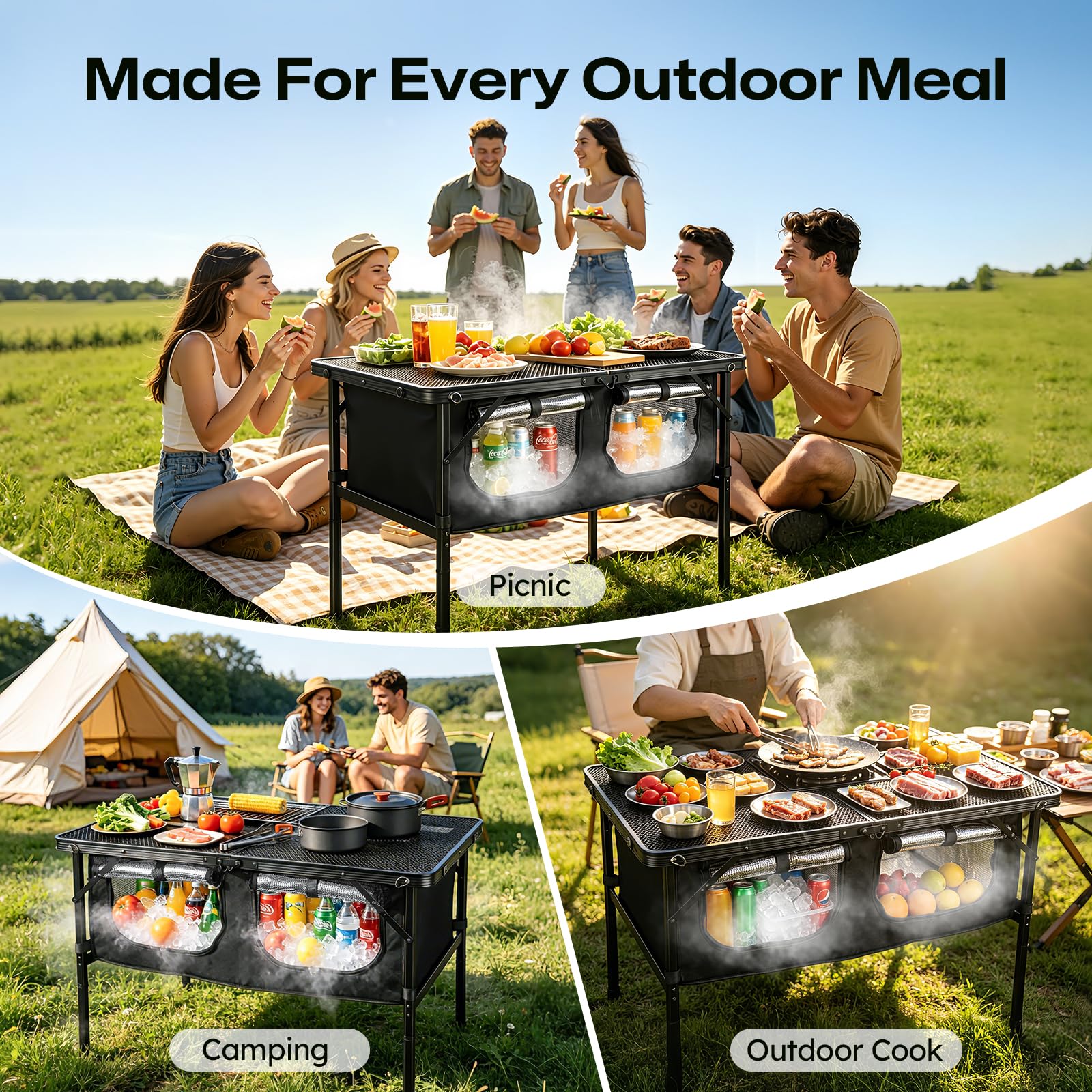 FOXHIVE on a campsite with cookware showing ready-to-use meal setup