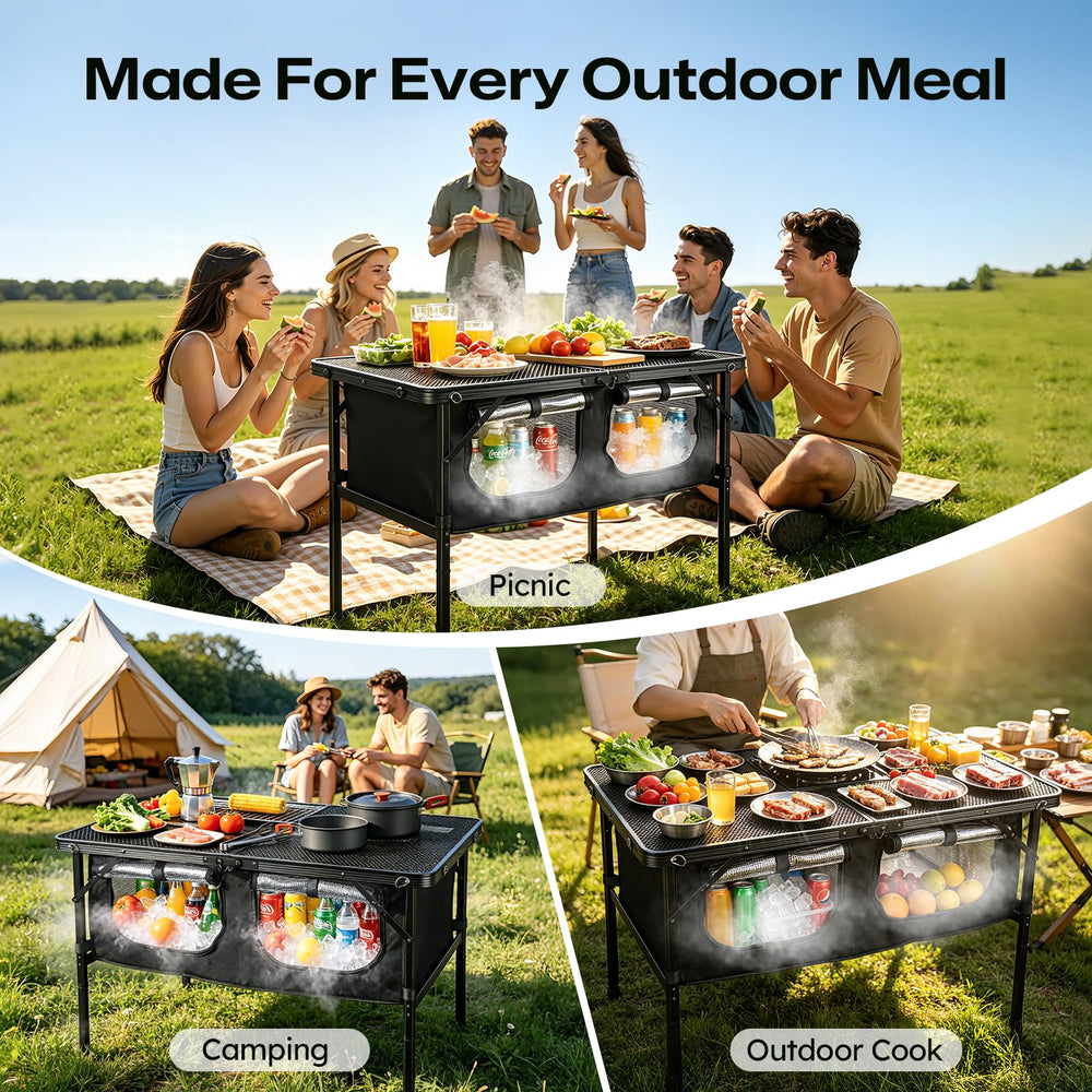 FOXHIVE on a campsite with cookware showing ready-to-use meal setup