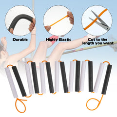 Foxtell elastic tubing stretched to show durable latex elasticity and recovery