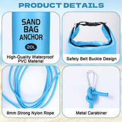 Foxtell metal hook and 13ft nylon rope detail showing secure attachment