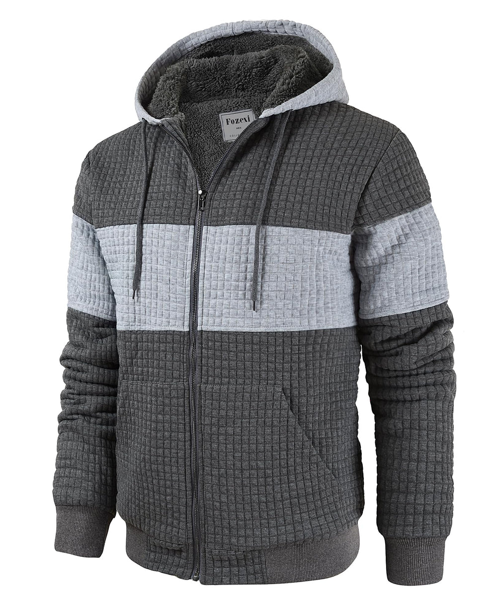 Fozexi front view charcoal grey hoodie showing fit and styling benefit of versatile layering