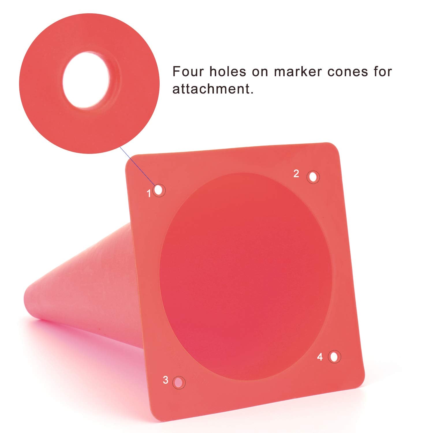 Fragraim cone base holes detail allowing secure staking on grass