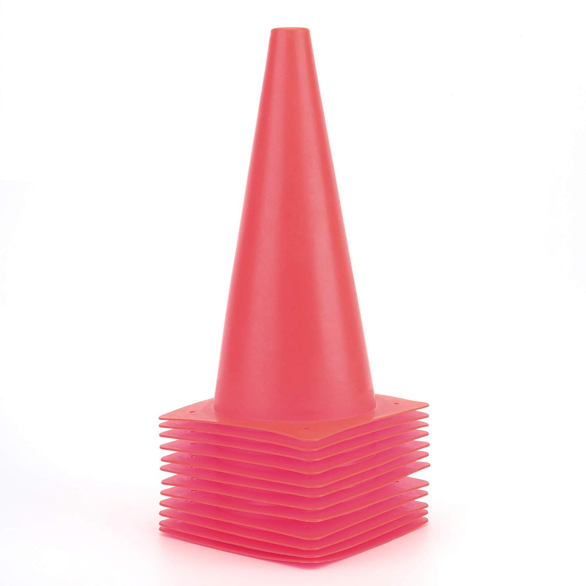 Fragraim front view of 12 red cones showing pack and bright visibility