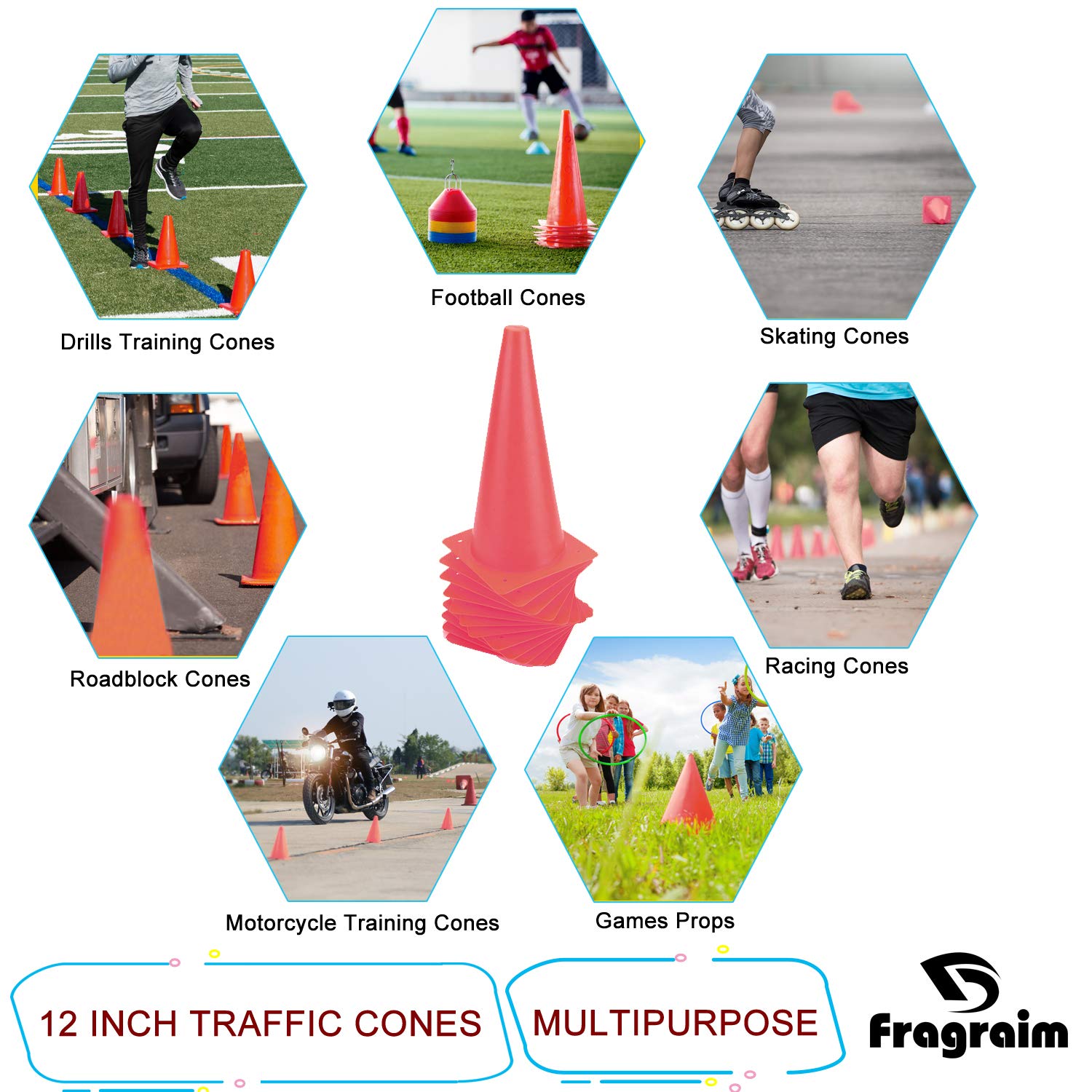 Fragraim cone next to ruler showing 12-inch height for size clarity