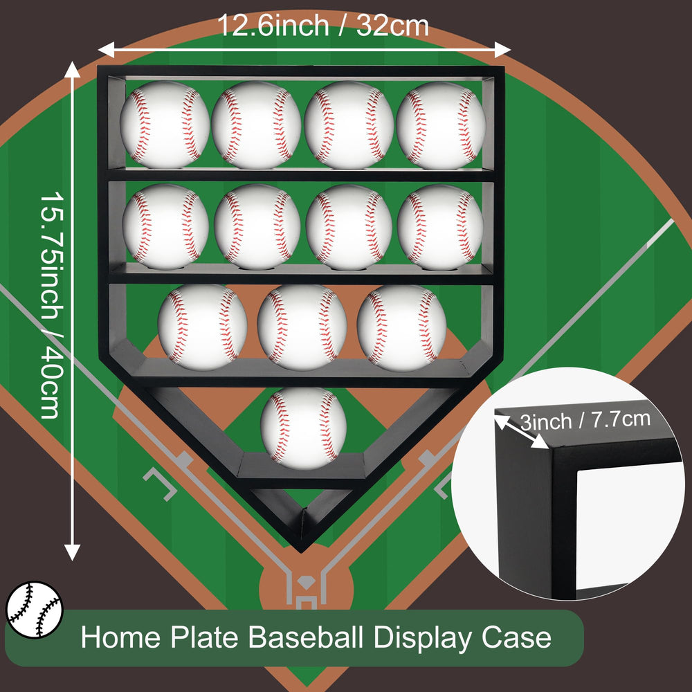 FramePro close-up of anti-roll slots holding baseballs securely for clear viewing
