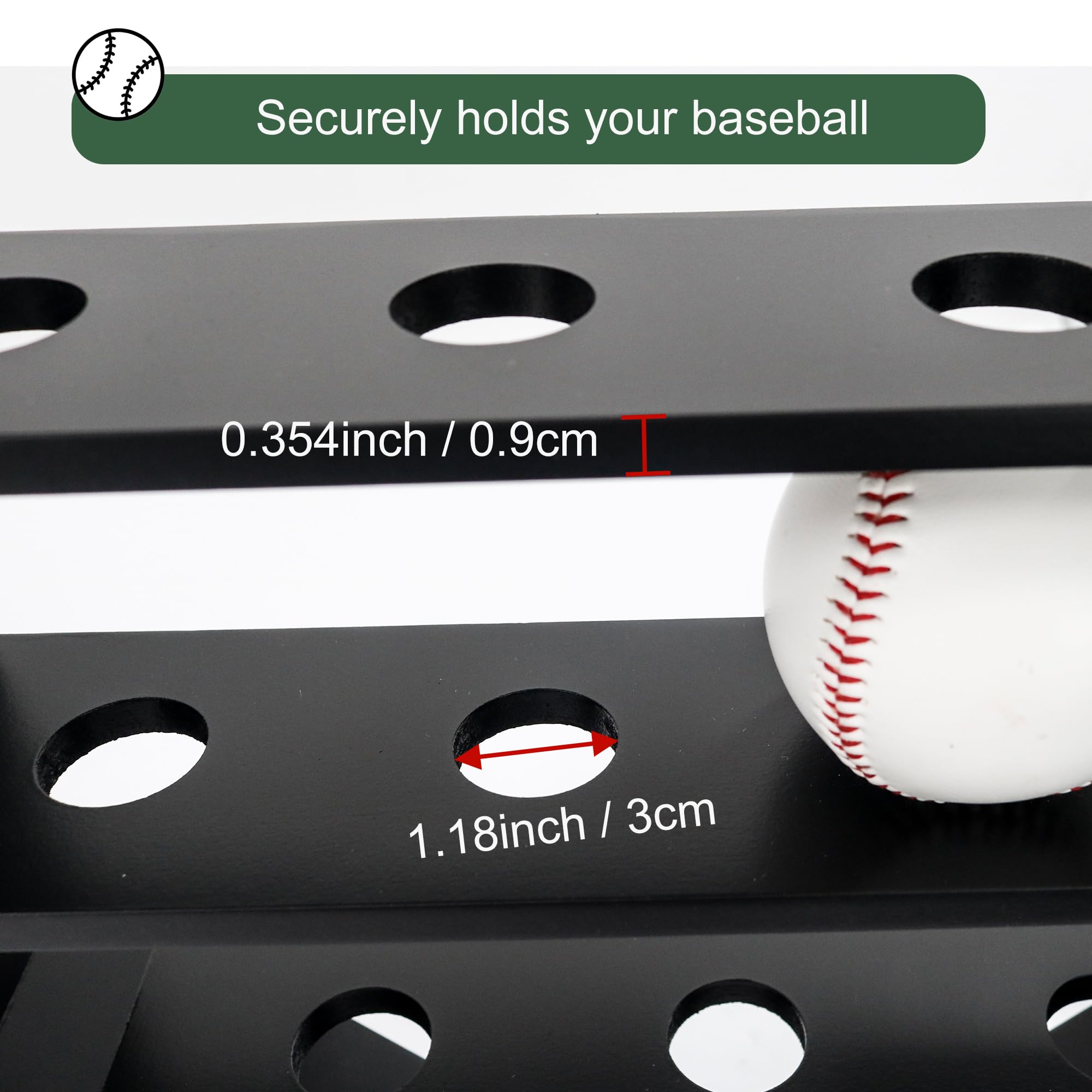 FramePro displayed signed balls in shelf showing easy access and 360-degree visibility