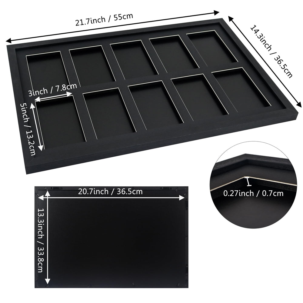 FramePro side depth profile showing slim 0.27 inch interior depth for secure PSA slab fit benefit