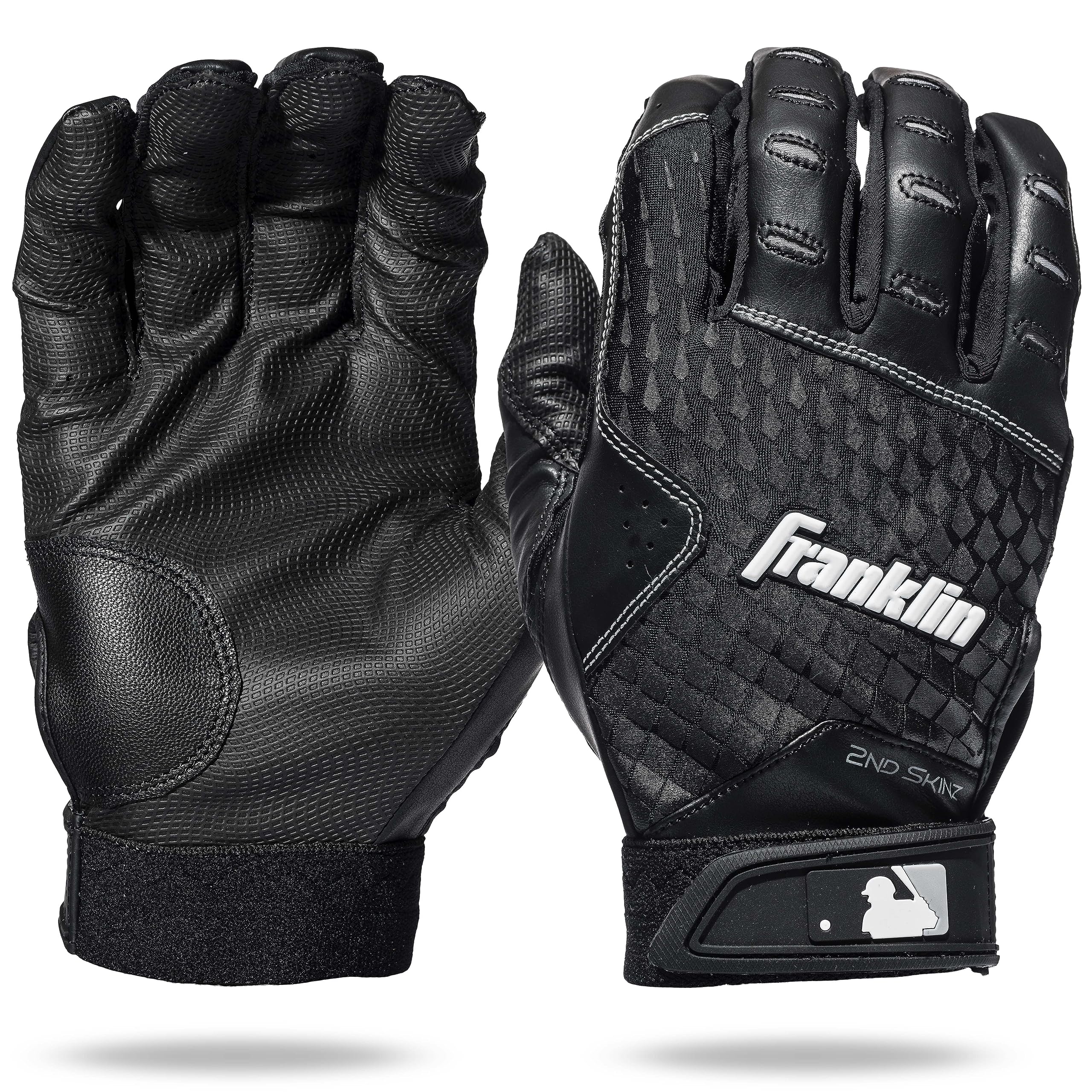 Franklin Sports 2nd-Skinz front view showing sleek black design and secure fit benefit