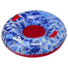 Franklin Sports front view of the 48-inch snow tube showing seat area and design benefits