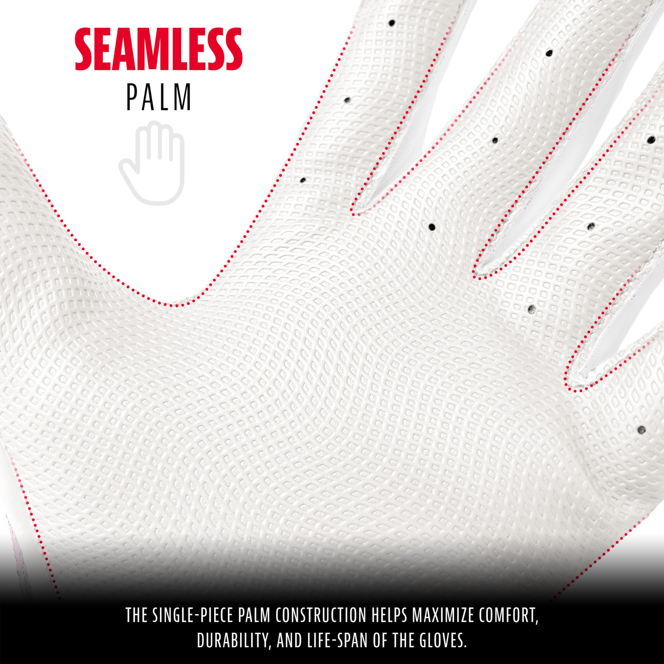 Franklin Sports rear view showing hook-and-loop closure for secure fit
