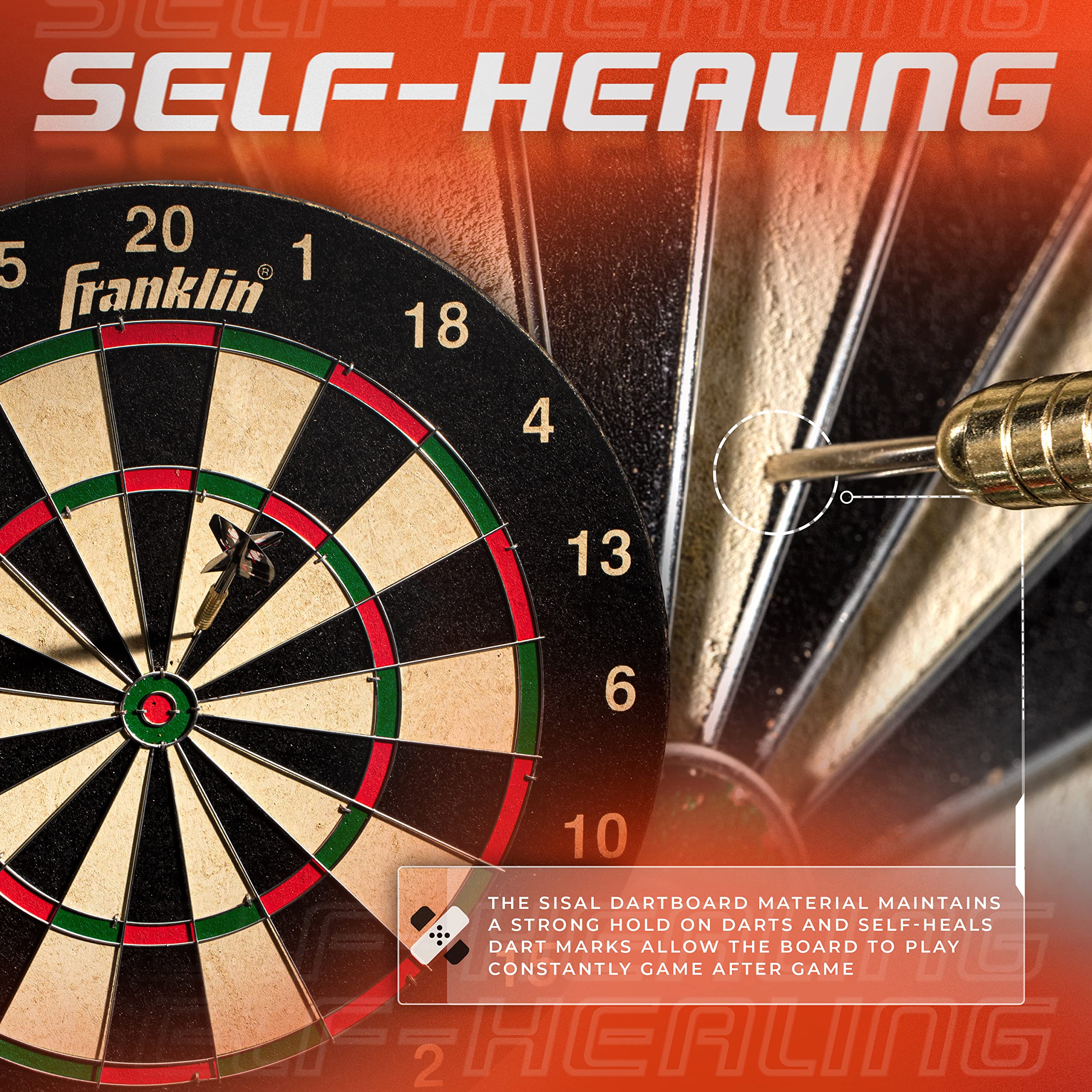 Franklin Sports board next to ruler showing 18-inch regulation diameter for correct distances