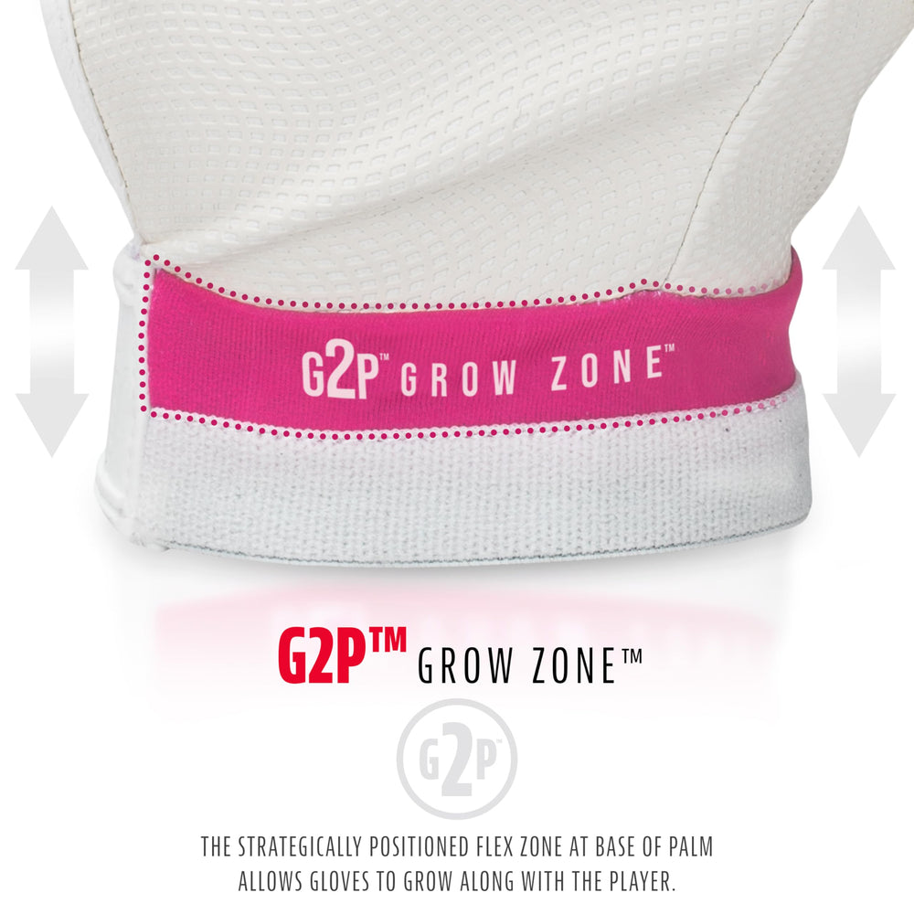 Franklin Sports flex zone detail that lets gloves grow with the child
