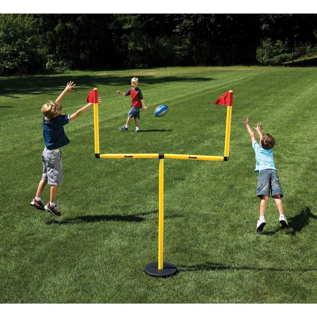 Franklin Sports height comparison showing adjustable 4ft to 6ft sizes for kids