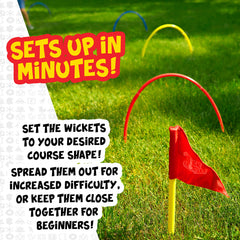 Franklin Sports finish flag in grass guiding players to the victory target