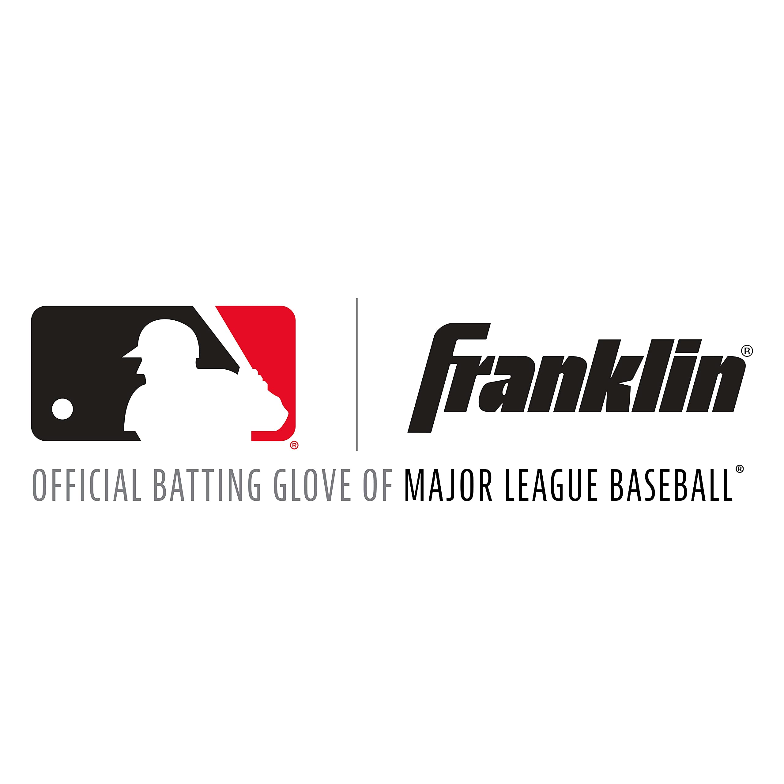 Franklin Sports gloves in batting box action portraying confidence and consistent contact