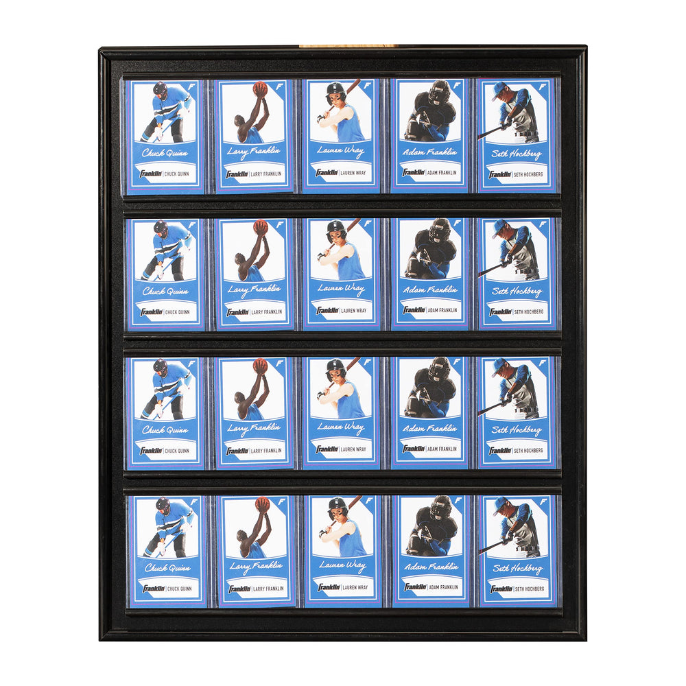 Franklin Sports open frame with cards sliding in demonstrating easy access benefit
