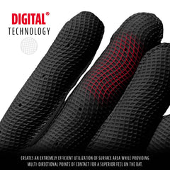 Franklin Sports palm close-up displaying digital leather texture for enhanced grip