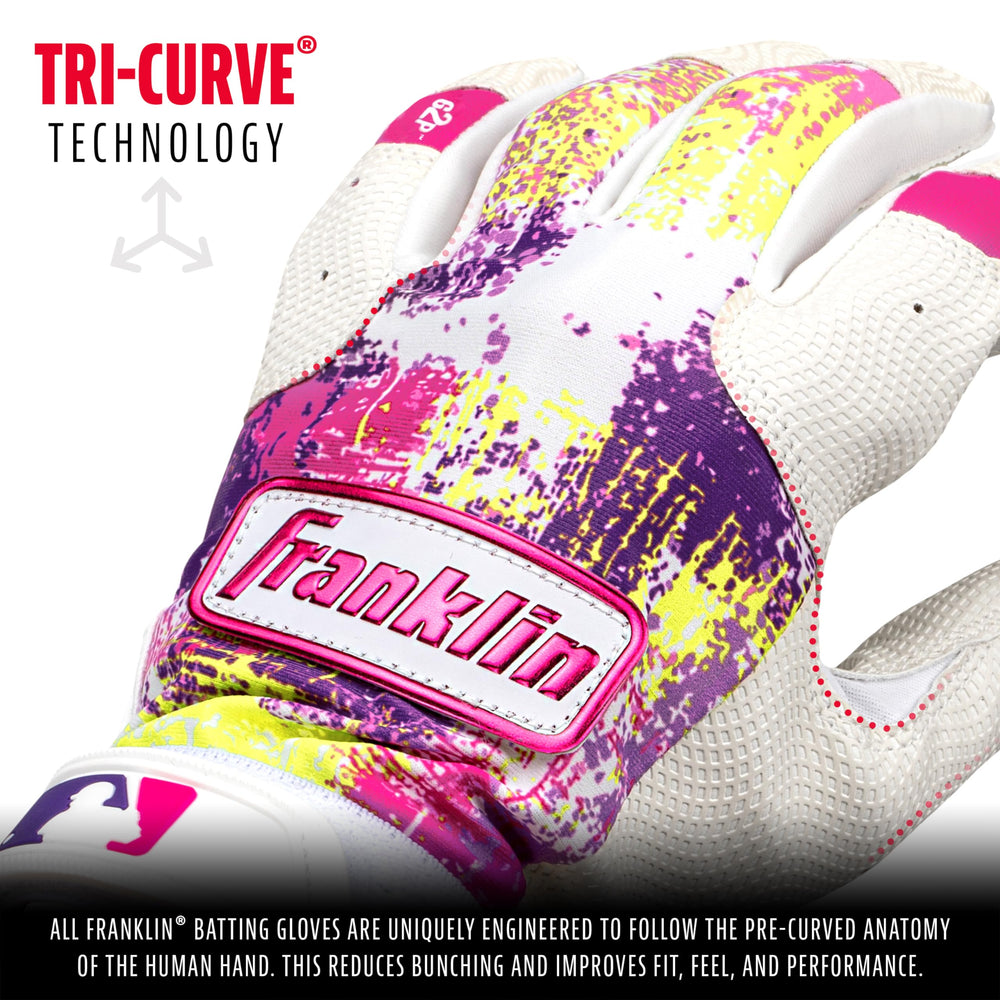 Franklin Sports close-up of textured palm improving bat grip and control