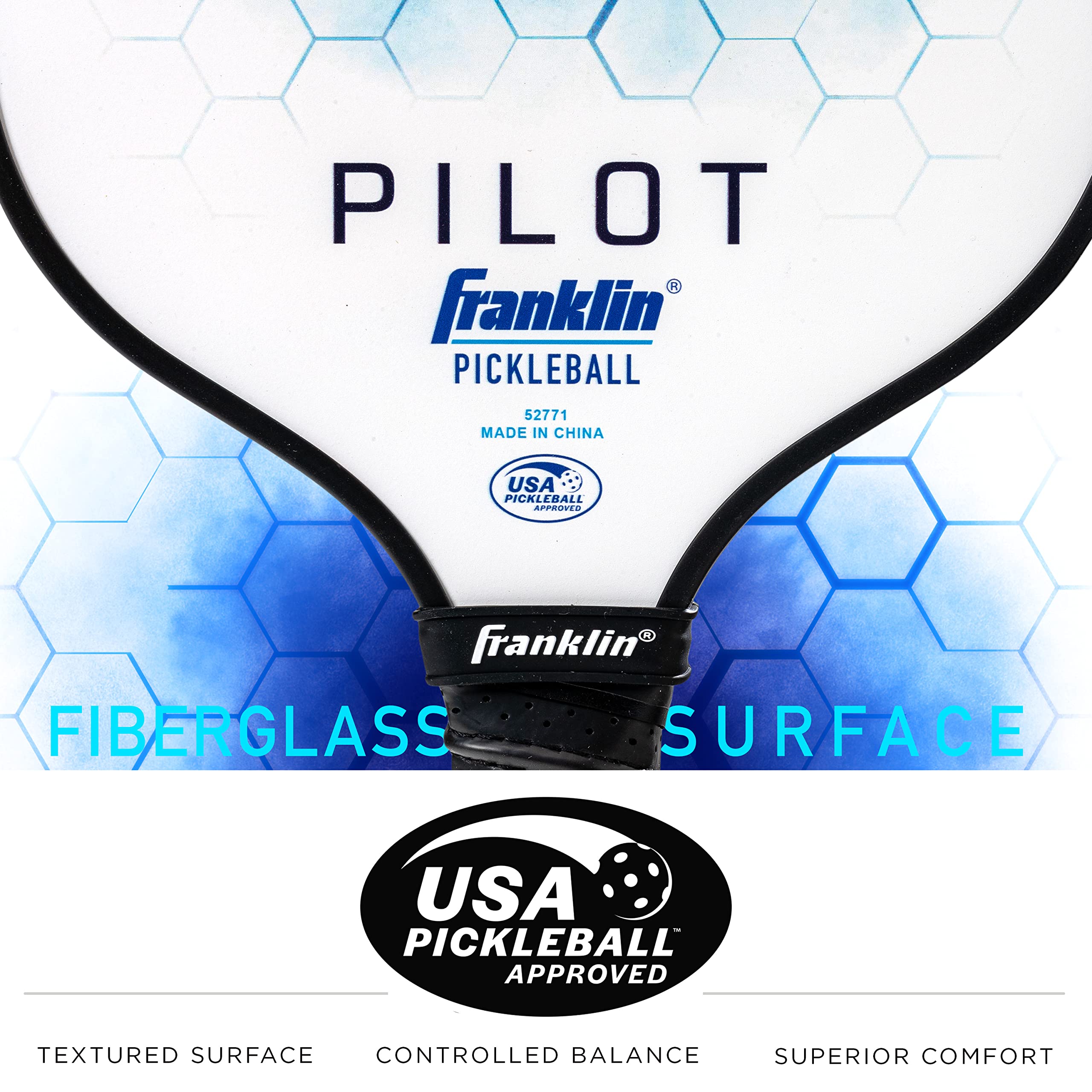 Franklin Sports Pilot beside a ball showing scale and lightweight advantage
