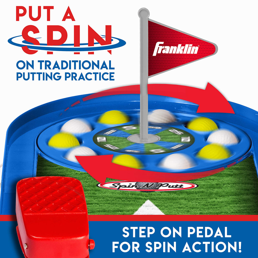 Franklin Sports children playing Spin N' Putt in living room for active play