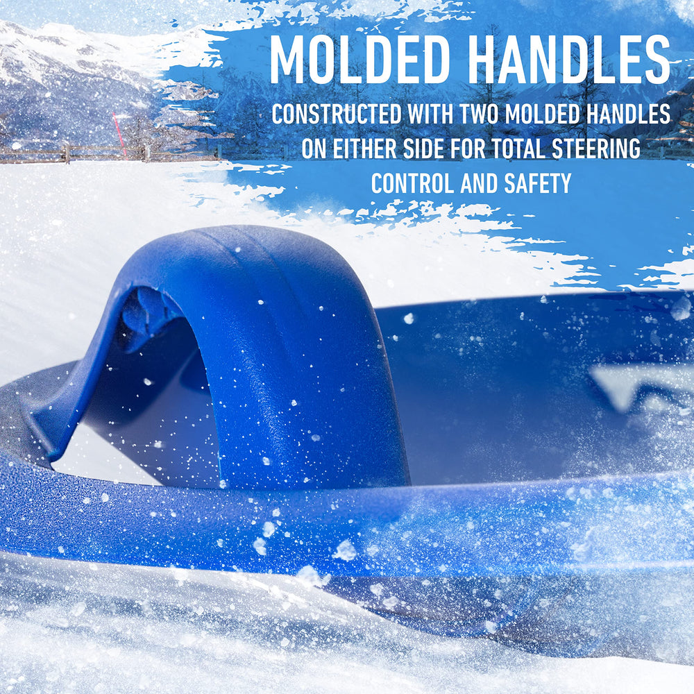 Franklin Sports sled stored in garage demonstrating easy compact storage
