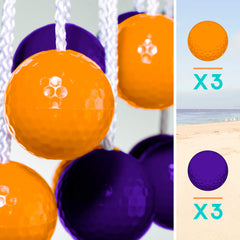Franklin Sports purple and orange bolas paired to show color contrast for teams