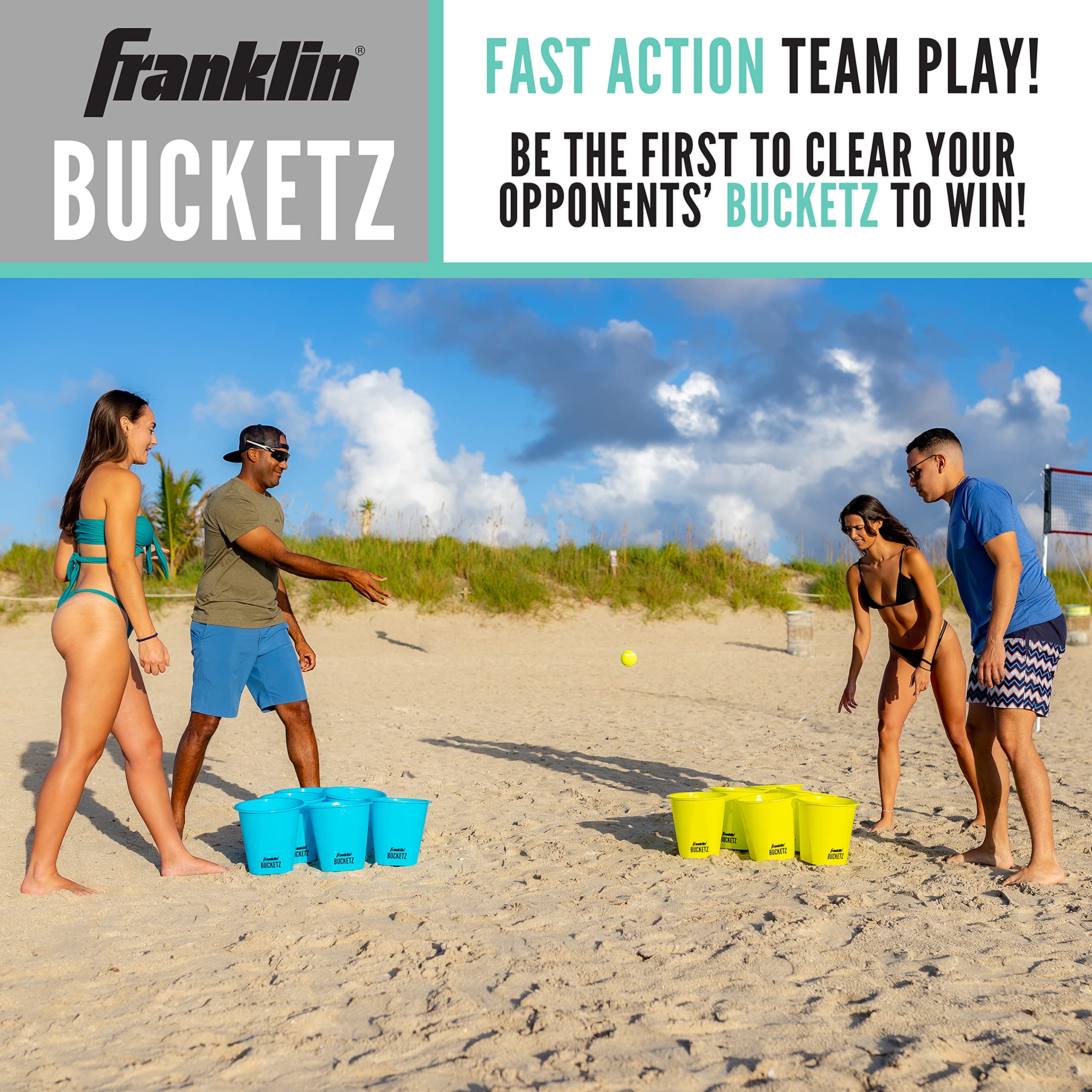 Franklin Sports bucket partially filled with water for stability benefit
