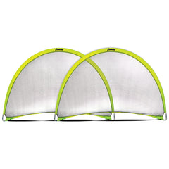 Franklin Sports front view of yellow pop-up dome goal showing structure and visibility