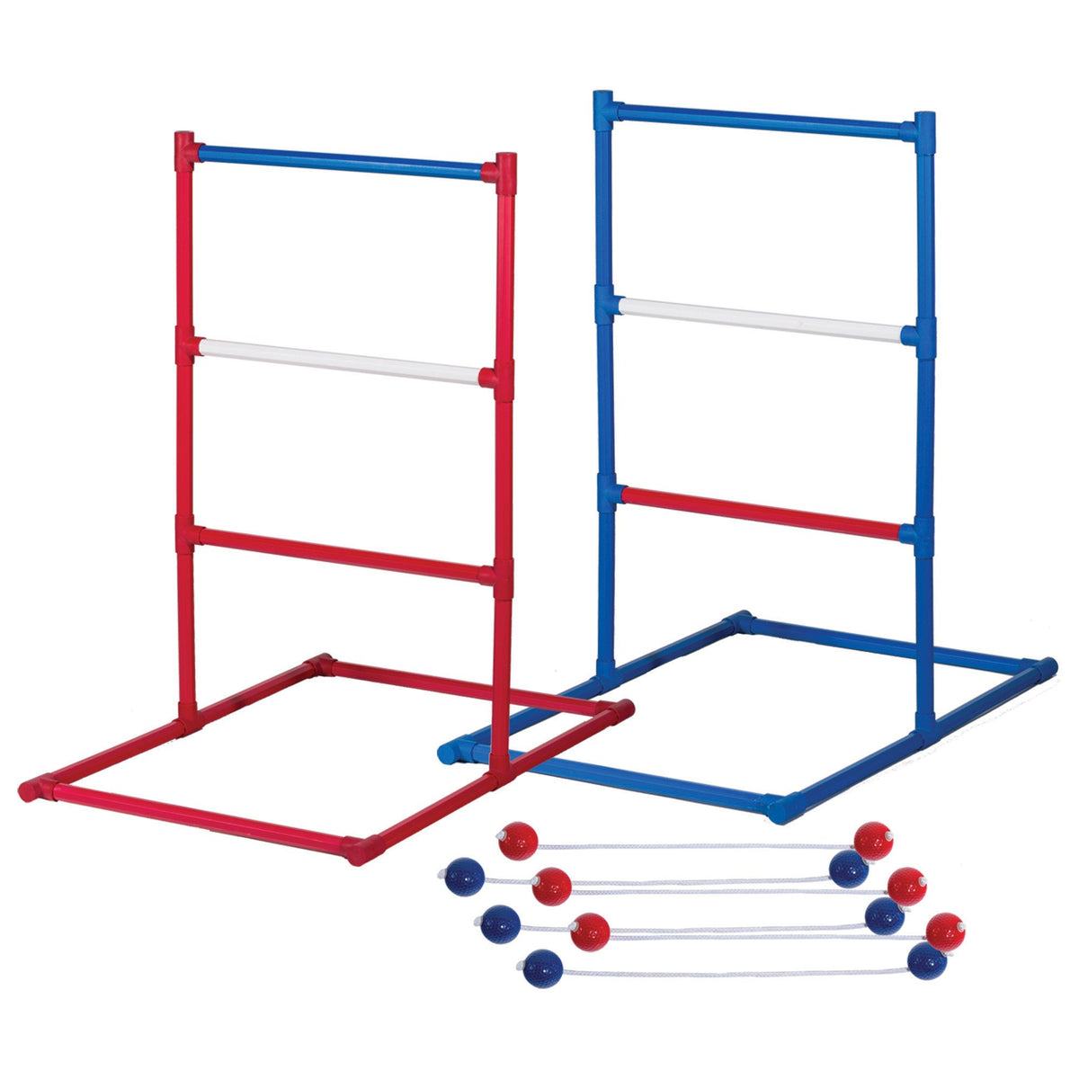 Franklin Sports front packaging showing complete ladder ball set and portability benefit