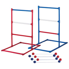 Franklin Sports front packaging showing complete ladder ball set and portability benefit