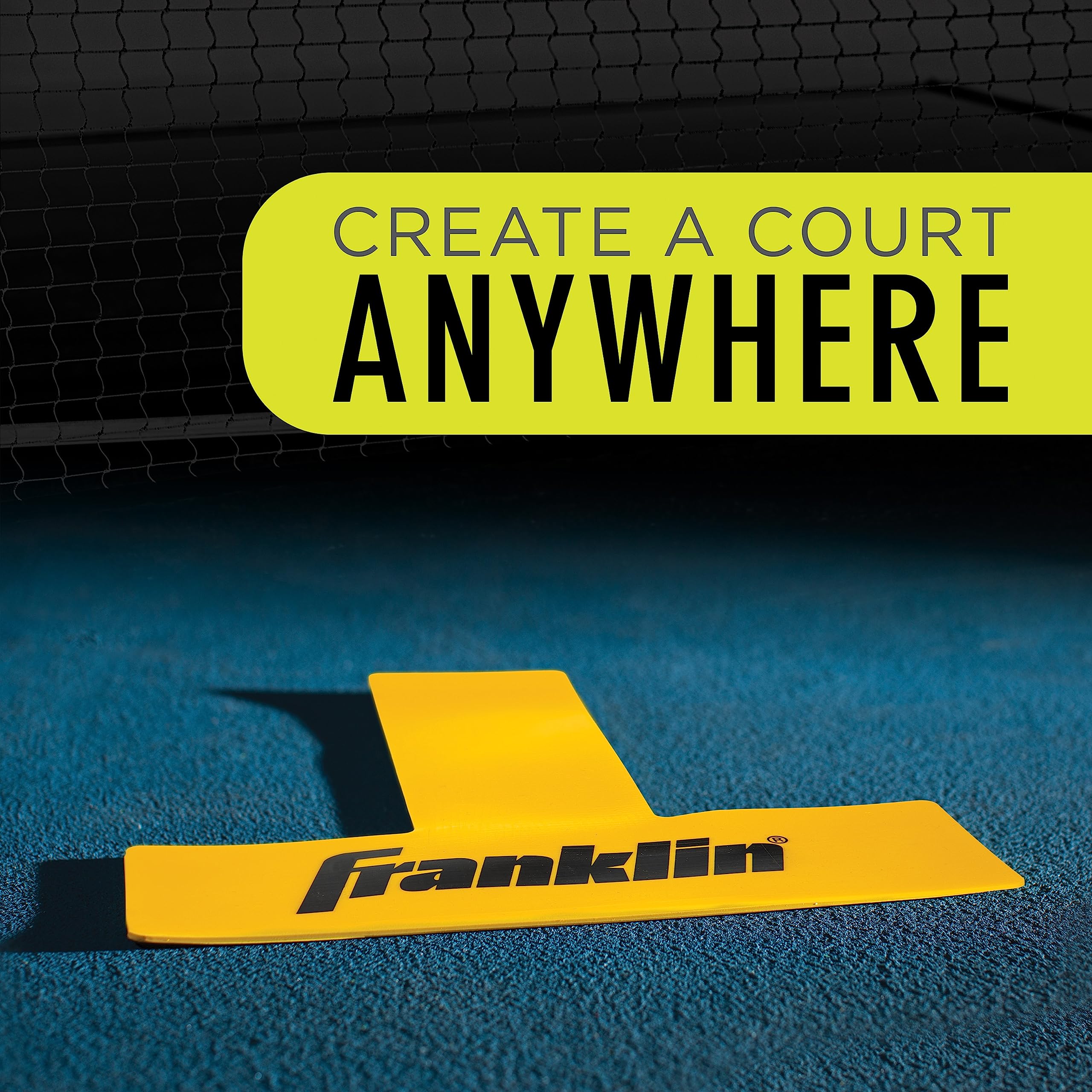 Franklin Sports markers placed on gym floor for quick court layout