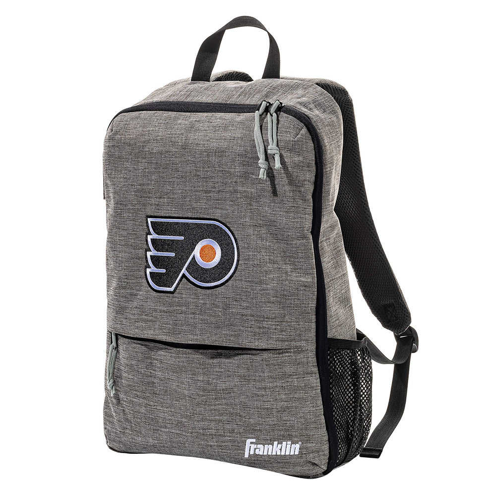 Franklin Sports backpack front view with Flyers logo showing team pride and organized storage