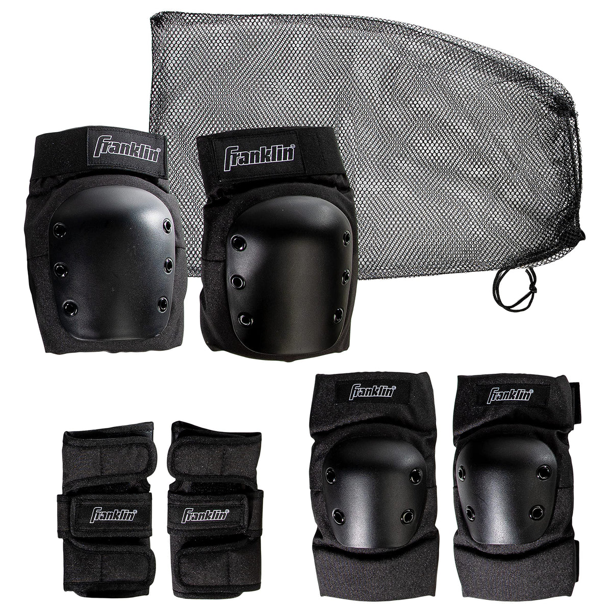 Franklin Sports front view of full set showing organized protection and easy identification