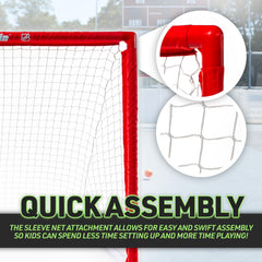 Franklin Sports goal set up in driveway demonstrating portable family play convenience
