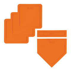 Franklin Sports front view of the orange 5-piece base set showing complete components and quick setup