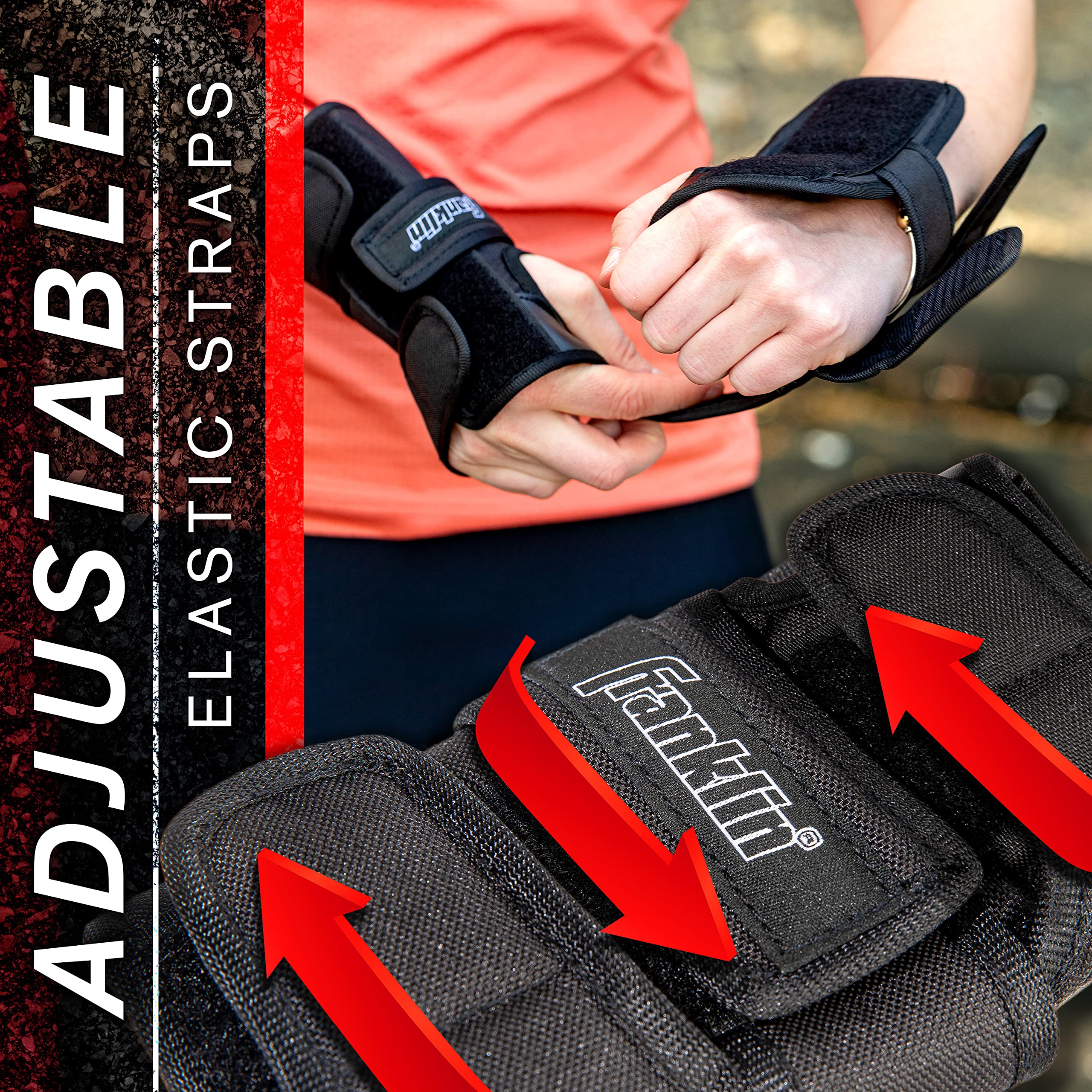 Franklin Sports wrist guard palm-side detail demonstrating hand support and stability