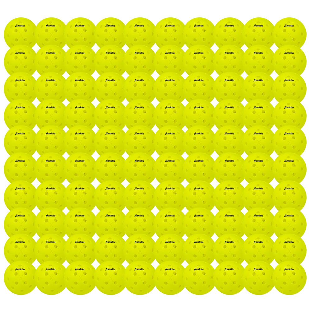Franklin Sports X-40 front packaging showing bulk 100-pack and brand for convenience