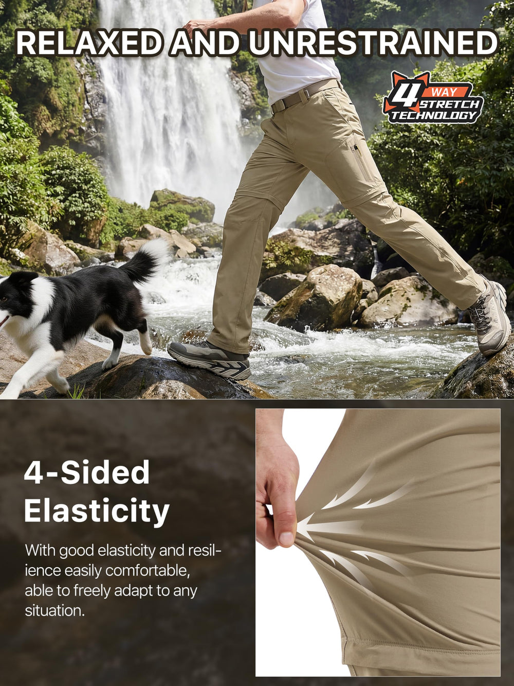 FREE SOLDIER ankle drawstring close-up keeping out debris and customizing fit