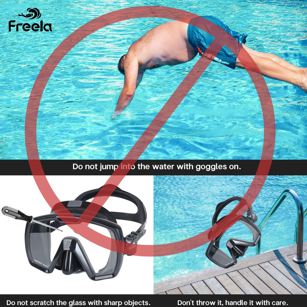 Freela lifestyle snorkeling in use demonstrating clear underwater vision