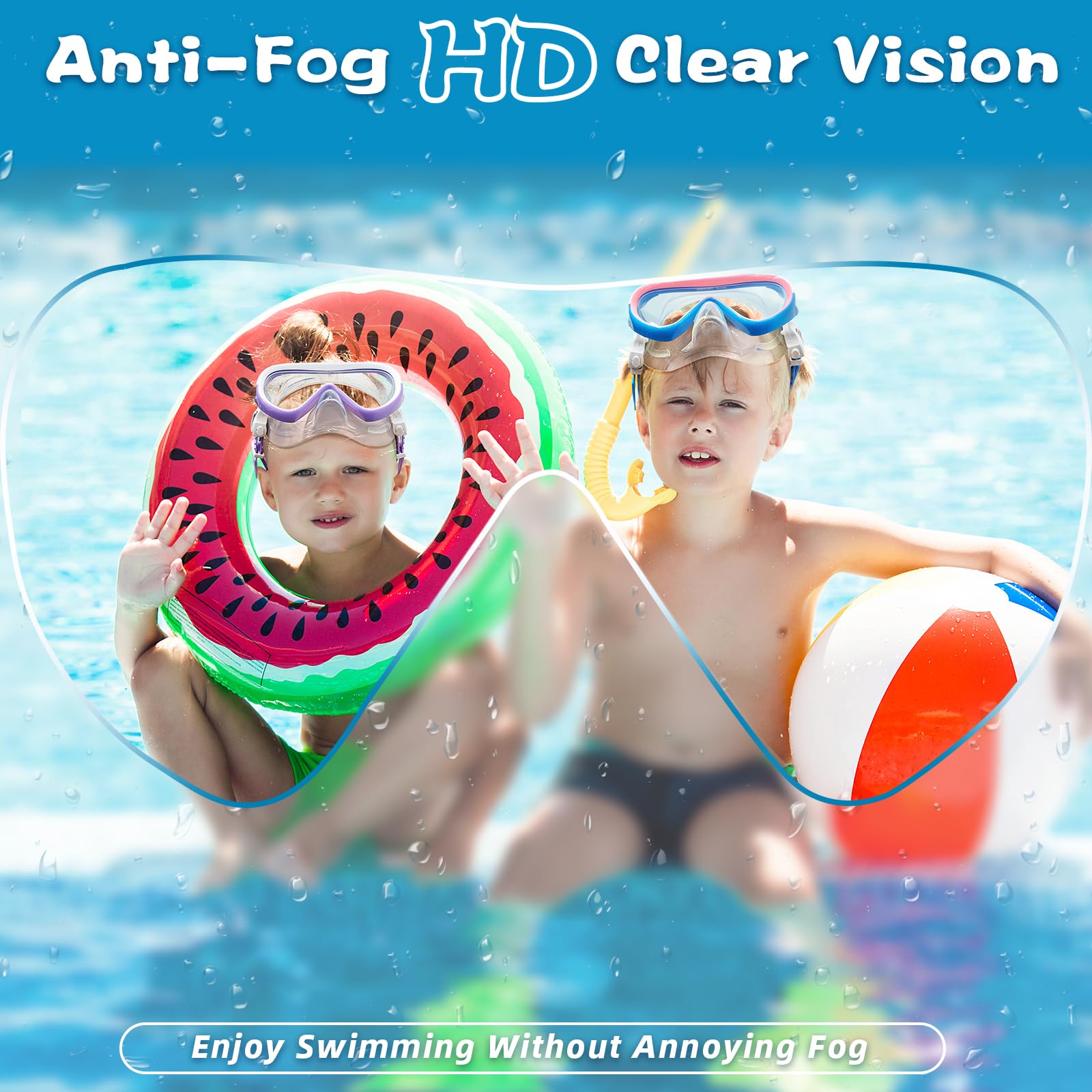 Freela close-up of wide tempered lens highlighting anti-fog clarity and durability